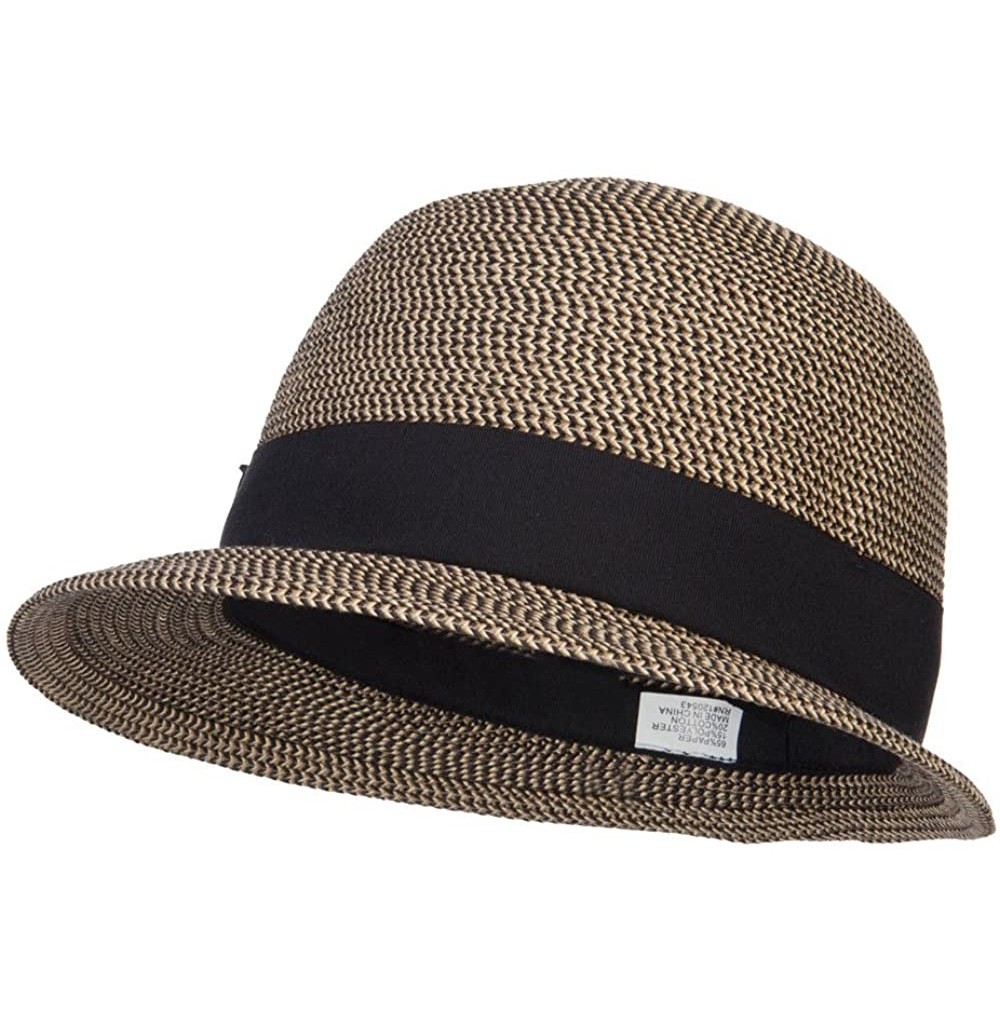 Bucket Hats UPF 50+ Women's Slanted Brim Cloche - Black - CP12CX1JTVL