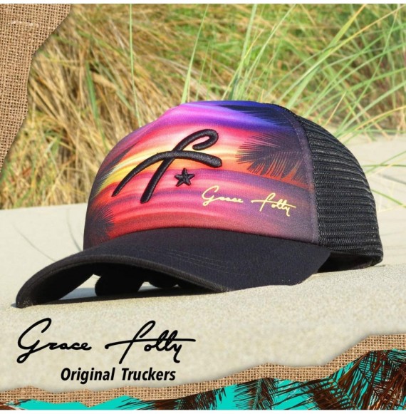 Baseball Caps Foam Trucker Hat Snapback Mesh Baseball Cap for Men or Women - Sunset Print - CR18UW5WAUE