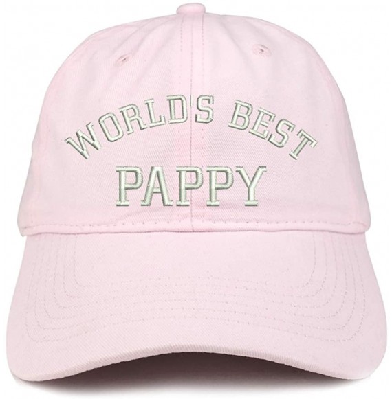 Baseball Caps World's Best Pappy Embroidered Soft Crown 100% Brushed Cotton Cap - Lt-pink - CJ18SO0R0E7