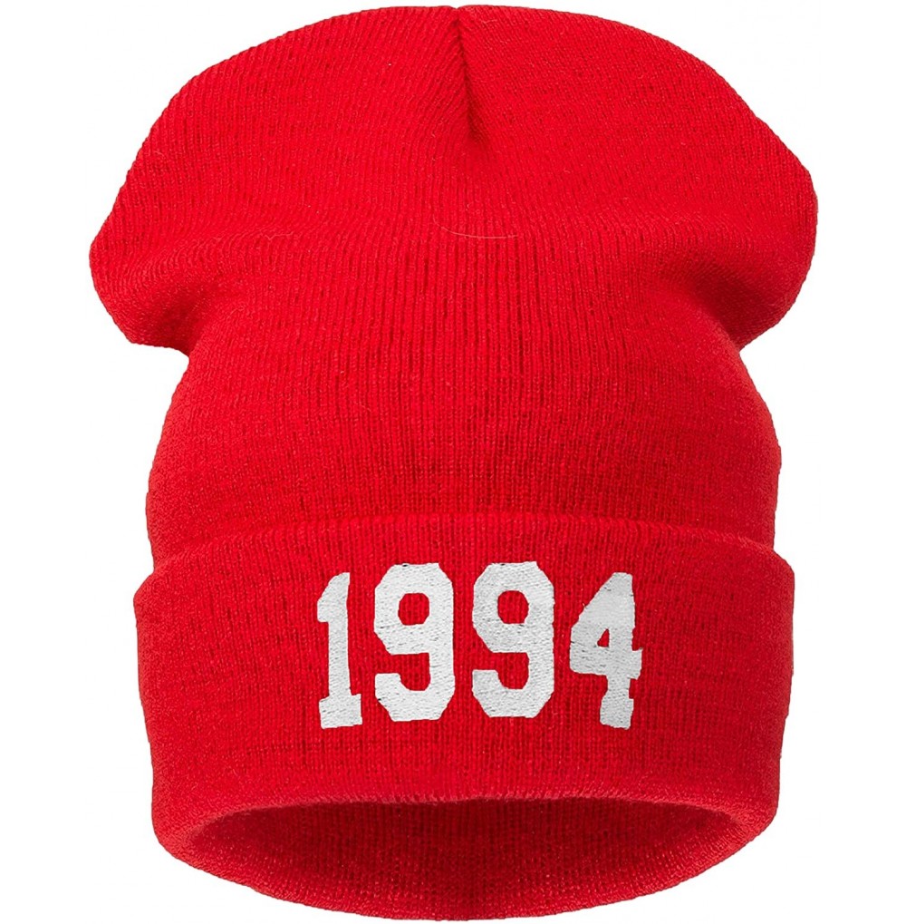 Skullies & Beanies Beanie Hat Women Men Winter Warm Black Bad Hair Day Oversized - 1994 Red - CW11N9J7T6T
