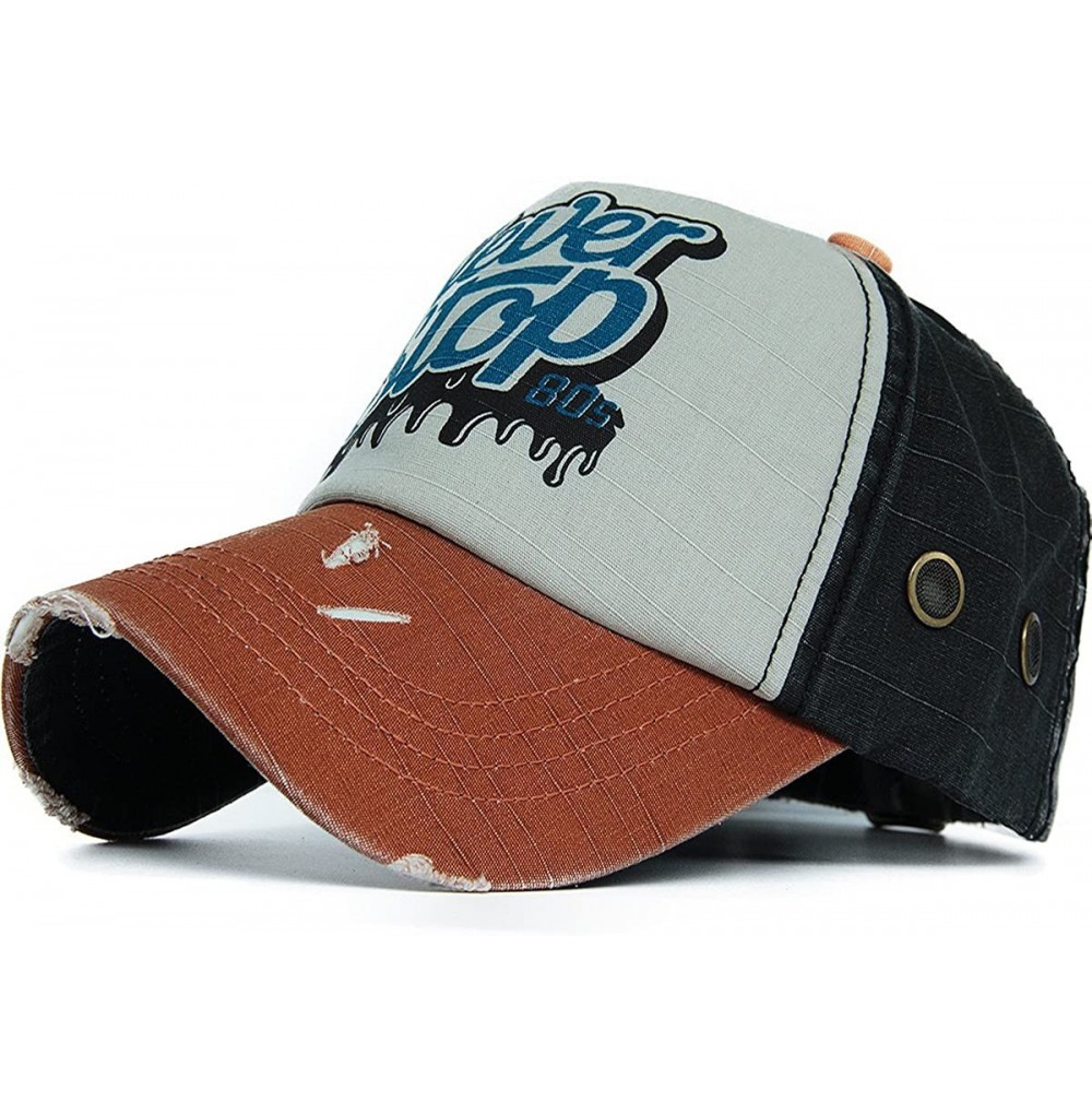 Baseball Caps Distressed Curved Brim Trucker Hat Structured Printed Baseball Cap - Color09 - CA12FIQ9HKB