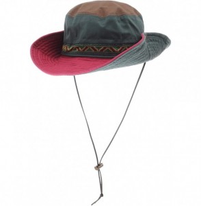 Sun Hats Boonie Bush Hats Wide Brim Aztec Pattern Side Snap AC8726 - Pink - C4182H8MQK4