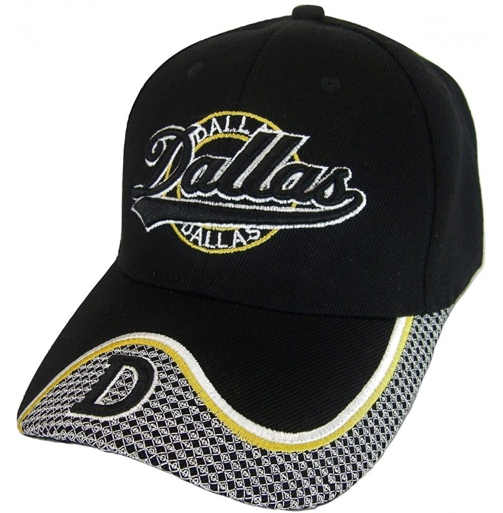 Baseball Caps Dallas Men's D Netting Adjustable Baseball Cap - Black - C417X3Q24WU