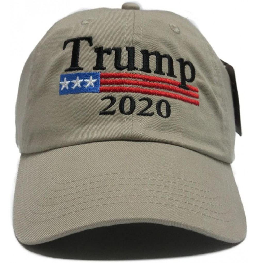 Baseball Caps Trump 2020 Keep America Great MAGA hat Cap Made in The USA! - Khaki - C218DMERW2Q