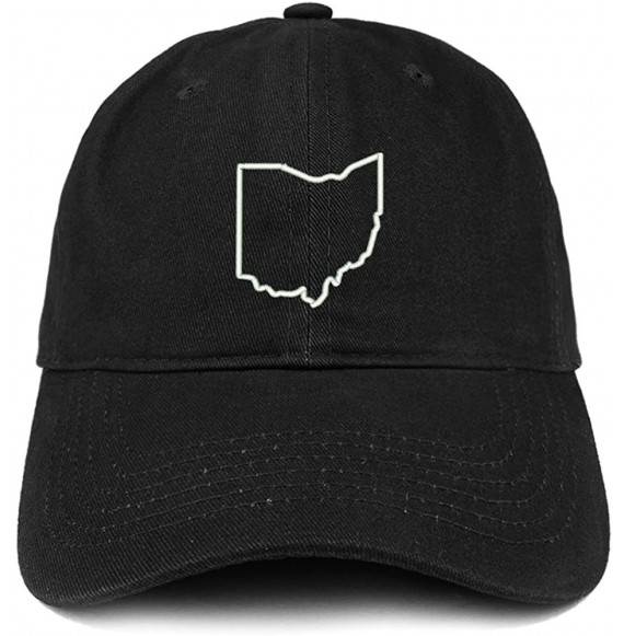 Baseball Caps Ohio State Outline State Embroidered Cotton Dad Hat - Black - CR18G5YT8HI