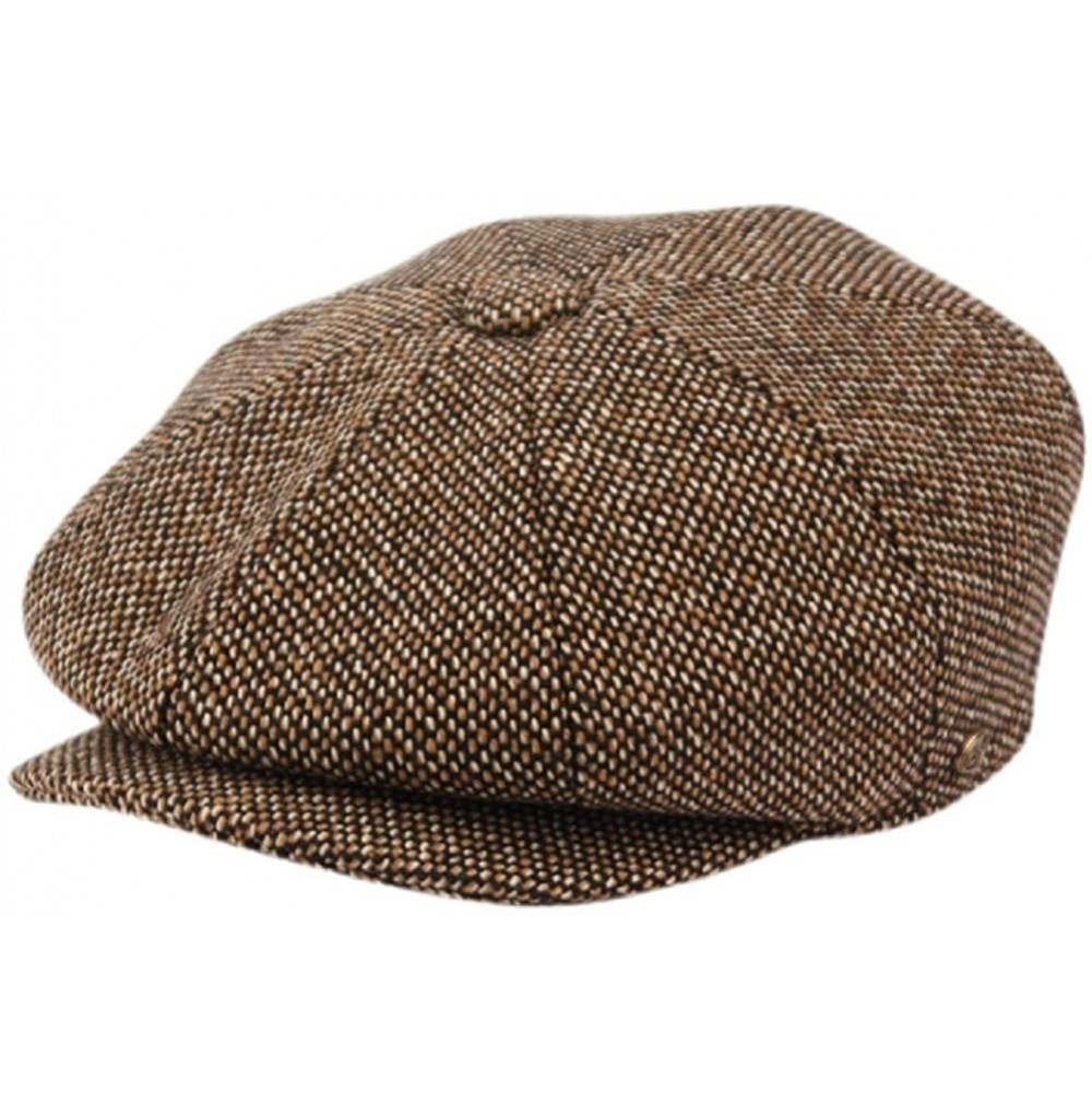 Newsboy Caps Men's Classic 8 Panel Wool Blend newsboy Snap Brim Collection Hat - 2124-brown - CF1862LLDTM