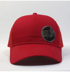 Baseball Caps Plain Cotton Twill Mesh Adjustable Snapback Low Profile Baseball Cap - Red - CT1297EQ1Q3