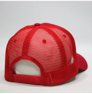 Baseball Caps Plain Cotton Twill Mesh Adjustable Snapback Low Profile Baseball Cap - Red - CT1297EQ1Q3