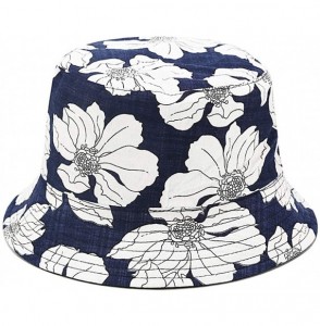 Bucket Hats Women Girls Cotton Leopard Print Reversible Bucket Hat Summer Double Sides Packable Hat for Outdoor Travel - C918...