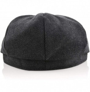 Newsboy Caps Men's Classic Herringbone Tweed Wool Blend Newsboy Ivy Hat - 02-herringbone Grey - CL194K604XT