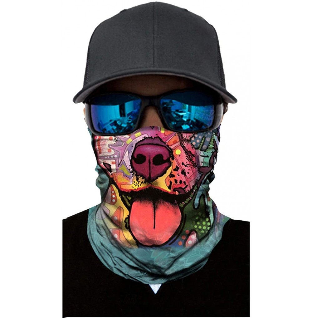 Balaclavas Bandana Face Mask Neck Gaiter- Cool Unisex Scarf Mask Tube Multifunctional Headwear- Buff Face Mask - C-dog - C419...