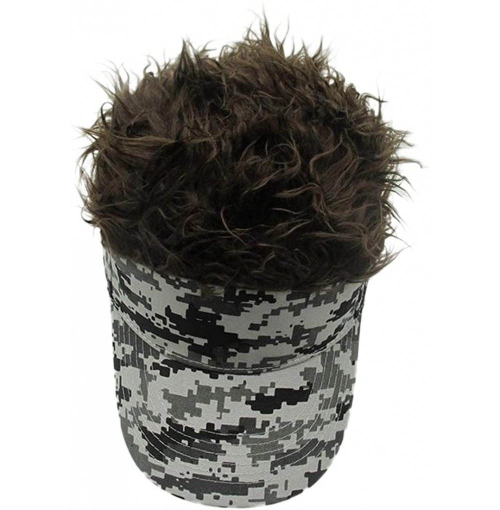 Visors Flair Hair Sun Visor Cap with Fake Hair Wig Baseball Cap Hat - Color4 - CF18DQTMYHY