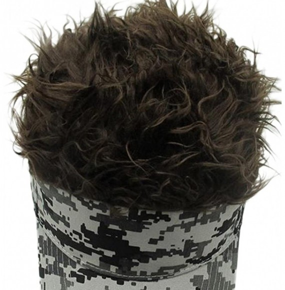 Visors Flair Hair Sun Visor Cap with Fake Hair Wig Baseball Cap Hat - Color4 - CF18DQTMYHY