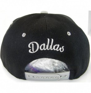 Baseball Caps Dallas Men's Offset Cursive Script Adjustable Snapback Baseball Cap - Black/Gray - CV1866TXUAI