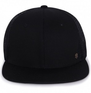 Baseball Caps Extra Large Size Solid Color Flat Bill Snapback Hat Blank Baseball Cap - Black - CC18DAXWZWH