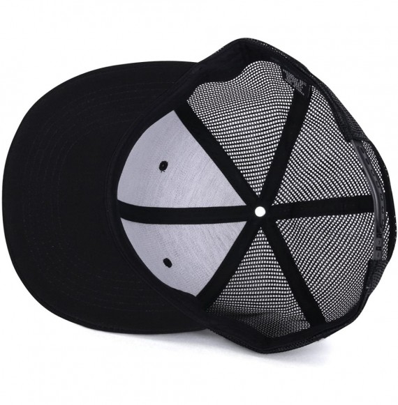 Baseball Caps Extra Large Size Solid Color Flat Bill Snapback Hat Blank Baseball Cap - Black - CC18DAXWZWH