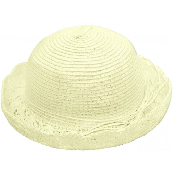 Sun Hats Women's Summer Sun Hat Bucket Hat - Crochet Brim - Cream - CN11L1P6W8T