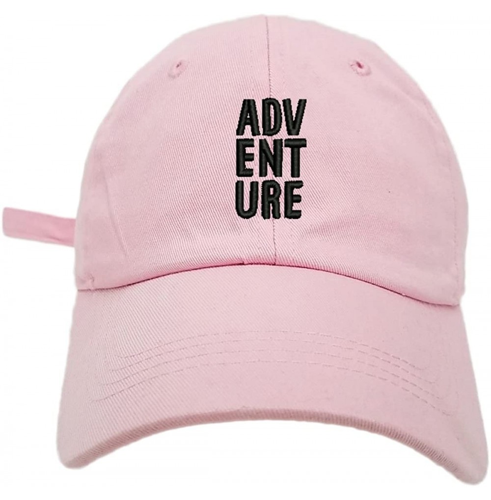 Baseball Caps Adventure Logo Style Dad Hat Washed Cotton Polo Baseball Cap - Lt.pink - CO187Y6EWXH