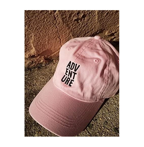 Baseball Caps Adventure Logo Style Dad Hat Washed Cotton Polo Baseball Cap - Lt.pink - CO187Y6EWXH