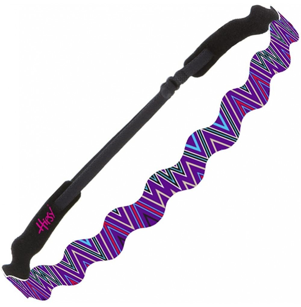 Headbands Women's Adjustable NO SLIP Wave Hippie Headband - Multi Purple - CC1221O4Z69