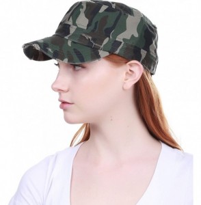 Baseball Caps Vintage Distressed Cadet Army Cap Basic Everyday Military Style Hat - (Vintage Distressed) Camo - C418DD4AC48