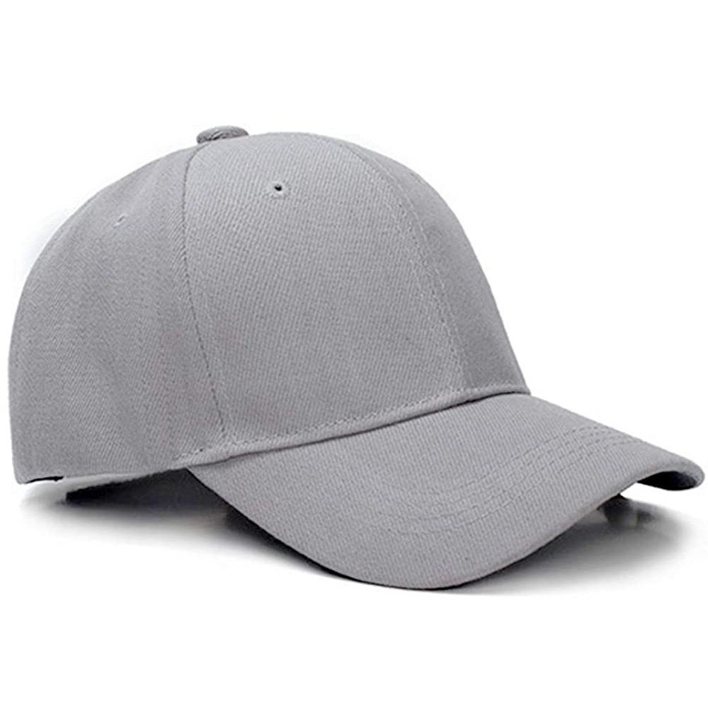 Baseball Caps Leisure Outdoor Top Level Baseball Cap Men Women - Classic Adjustable Plain Hat - Gray - CO18ZYLMRWA
