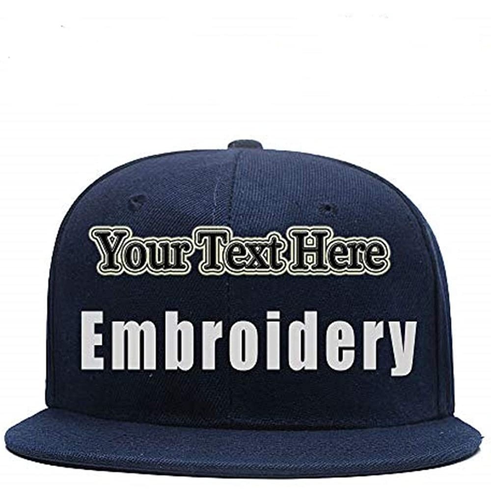 Baseball Caps Custom Embroidered Hat-Personalized Hat-Trucker Cap-Adjustable Dad Cap Add Text(Black) - Navy Blue - CG18H25DRZ8