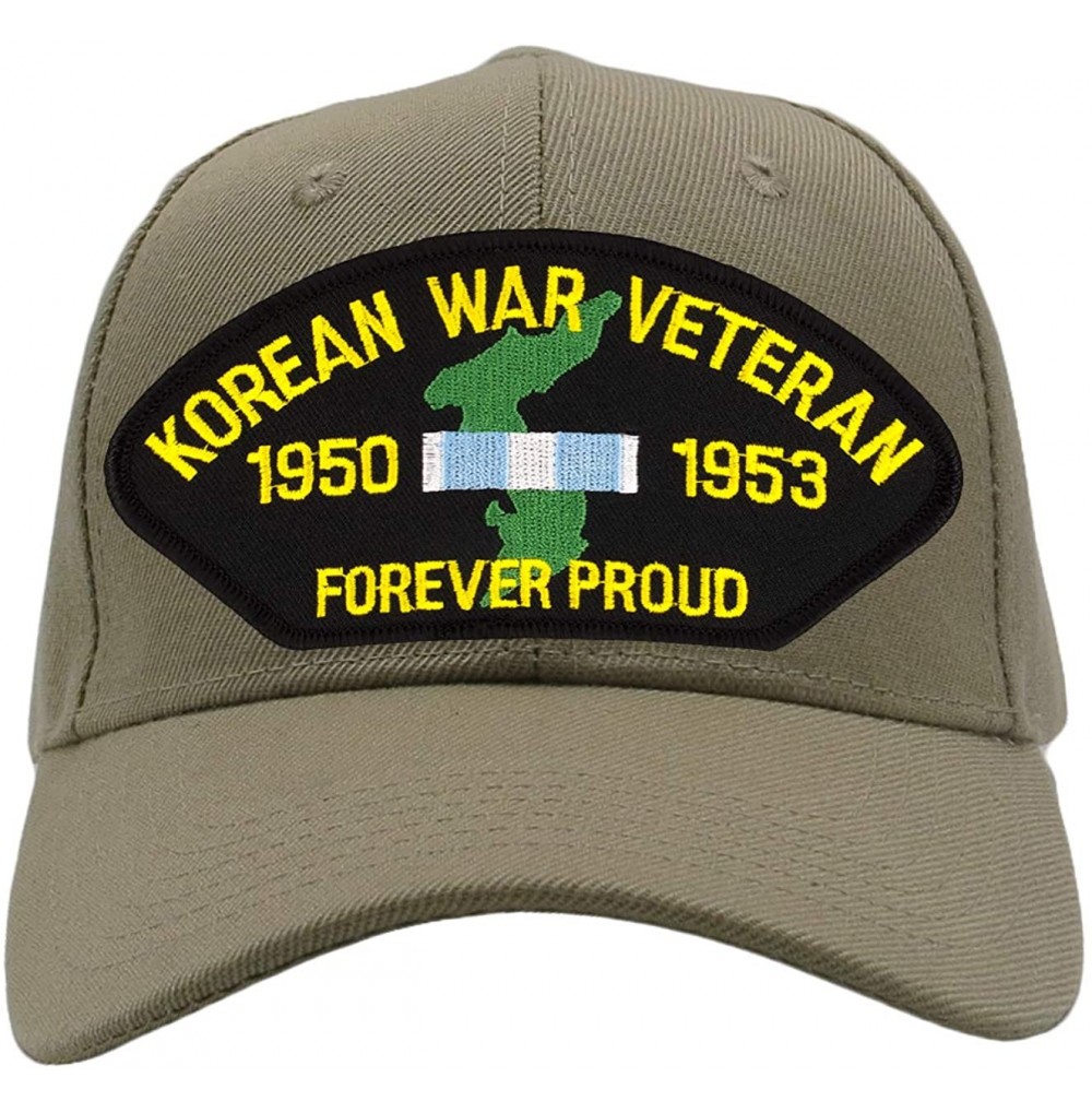 Baseball Caps Korean War Veteran - Forever Proud Hat/Ballcap Adjustable One Size Fits Most - Tan/Khaki - CJ18OQX340Y