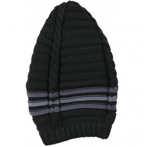 Skullies & Beanies 100% Cotton Classic Rasta Slouchy Ribbed Beanie Hats - Black/Gray - CX12KW0ACQZ