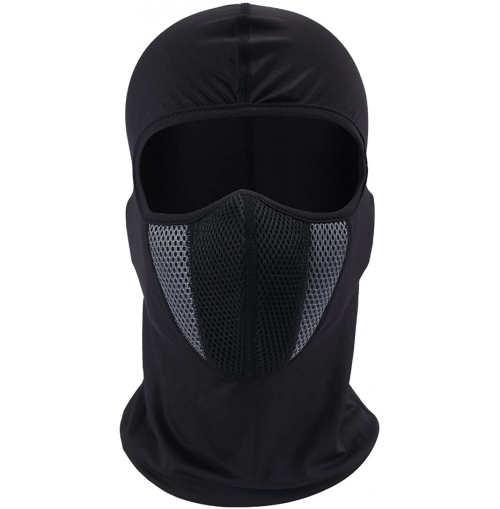 Skullies & Beanies Windproof Face Mask-Balaclava Hood-Cold Weather Motorcycle Ski Mask - Black Gray - CT18YQ4OAN3