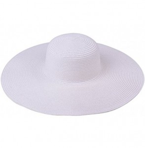 Sun Hats Women's Beachwear Sun Hat Striped Straw Hat Floppy Big Brim Hat - White - CE189NO654H