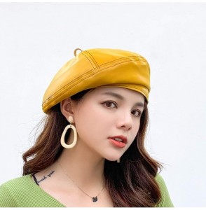 Fedoras Womens Elegant Double Flower 100% Wool Pillbox Hat Fascinator Hat Beanie Hat - K-yellow - CL18ZYTSZRL