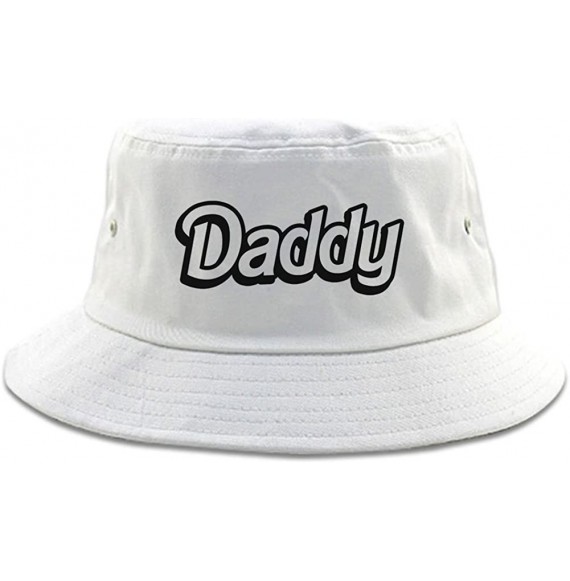 Bucket Hats Daddy Pink Bucket Hat - White - CA18CA9KOW0
