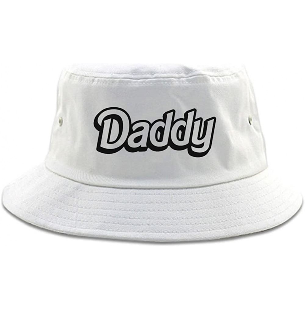 Bucket Hats Daddy Pink Bucket Hat - White - CA18CA9KOW0