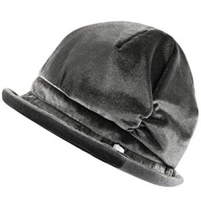 Newsboy Caps Womens Bucket Newsboy Cabbie Beret Cap Cloche Bucket Fashion Sun Hats - Velvet-grey - CF18H5E8TA8