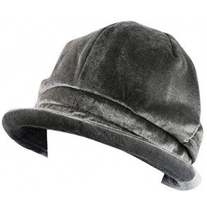 Newsboy Caps Womens Bucket Newsboy Cabbie Beret Cap Cloche Bucket Fashion Sun Hats - Velvet-grey - CF18H5E8TA8