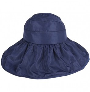 Sun Hats Summer Floppy Big Brim Lace Beach Cap UPF 50+ Waterproof Fishing Sun Hat for Women Packable - Navy Blue - CL11ZHPME3B
