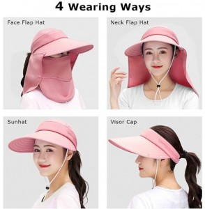 Sun Hats Sun Visor Hats Women Wide Brim Summer Hat Golf Hats for Women UV 50 Foldable Packable Sun Cap - Pink - C9196YTQALR