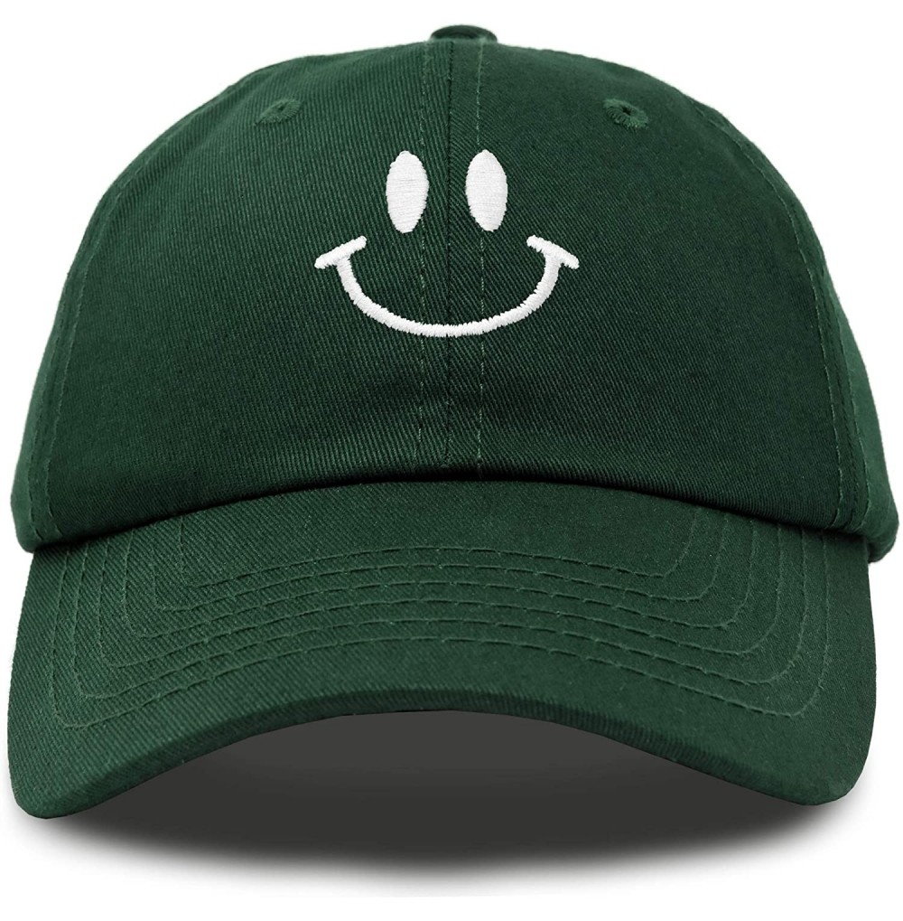 Baseball Caps Smile Baseball Cap Smiling Face Happy Dad Hat Men Women Teens - Dark Green - CE18SENY2TA
