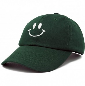 Baseball Caps Smile Baseball Cap Smiling Face Happy Dad Hat Men Women Teens - Dark Green - CE18SENY2TA