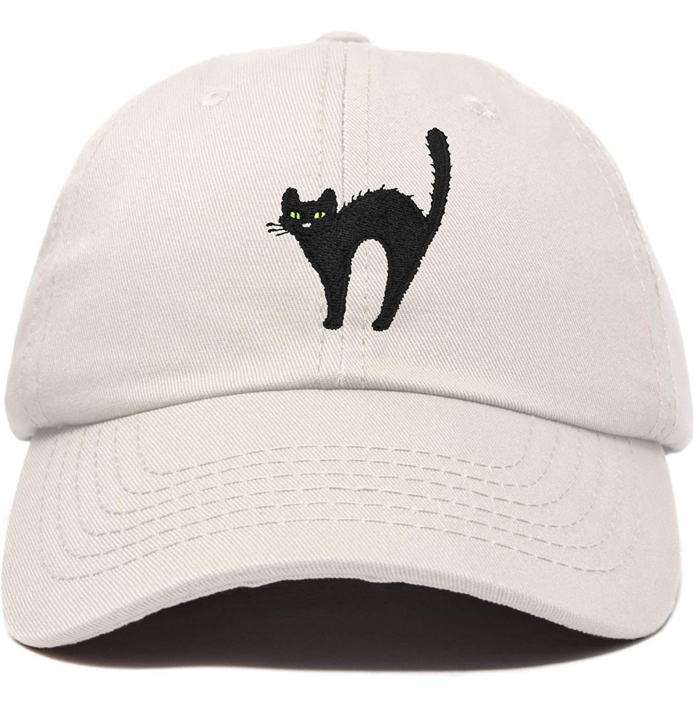Baseball Caps Black Cat Hat Womens Halloween Baseball Cap - Beige - CM18Z4AL6RX