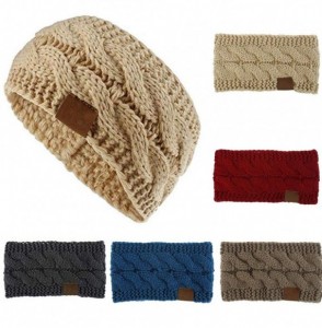 Headbands 2020 Fashion Autumn And Winter Pure Color Wool Knitted Hair Band Sports Headband (Beige) - Beige - C01953SCHOH