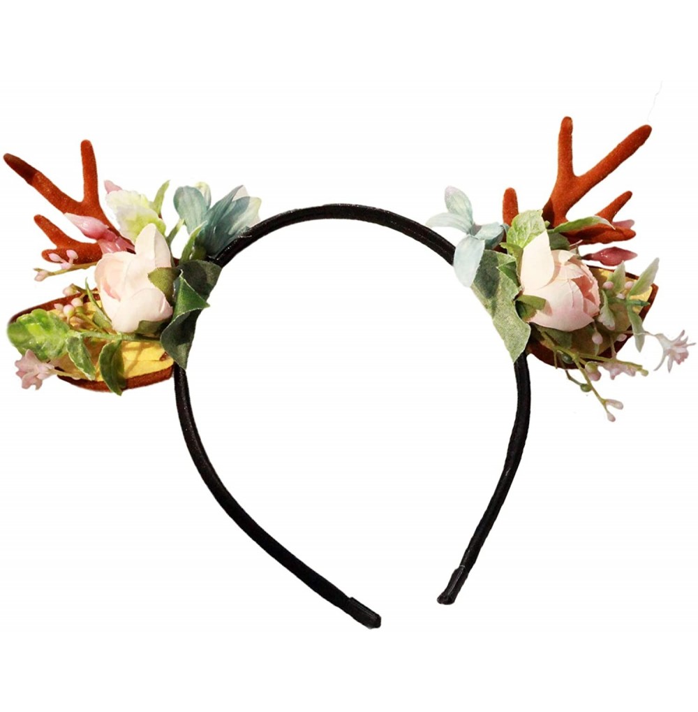 Headbands Flower Wreath Headband Floral Hair Garland Flower Crown Halo Headpiece Boho with Ribbon Wedding Party Photos - E - ...