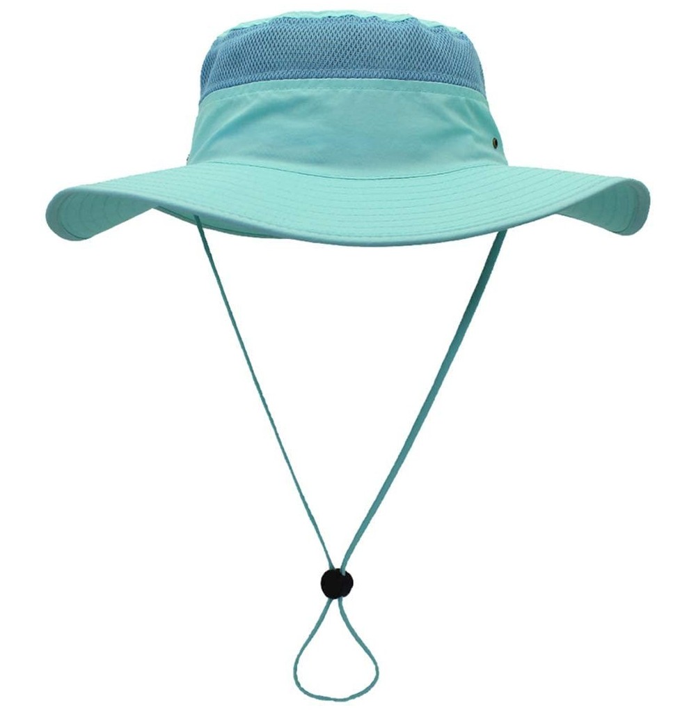 Sun Hats Outdoor UPF 50+ Boonie Hat Summer Sun Caps - Aqua - CC185SA0ONN