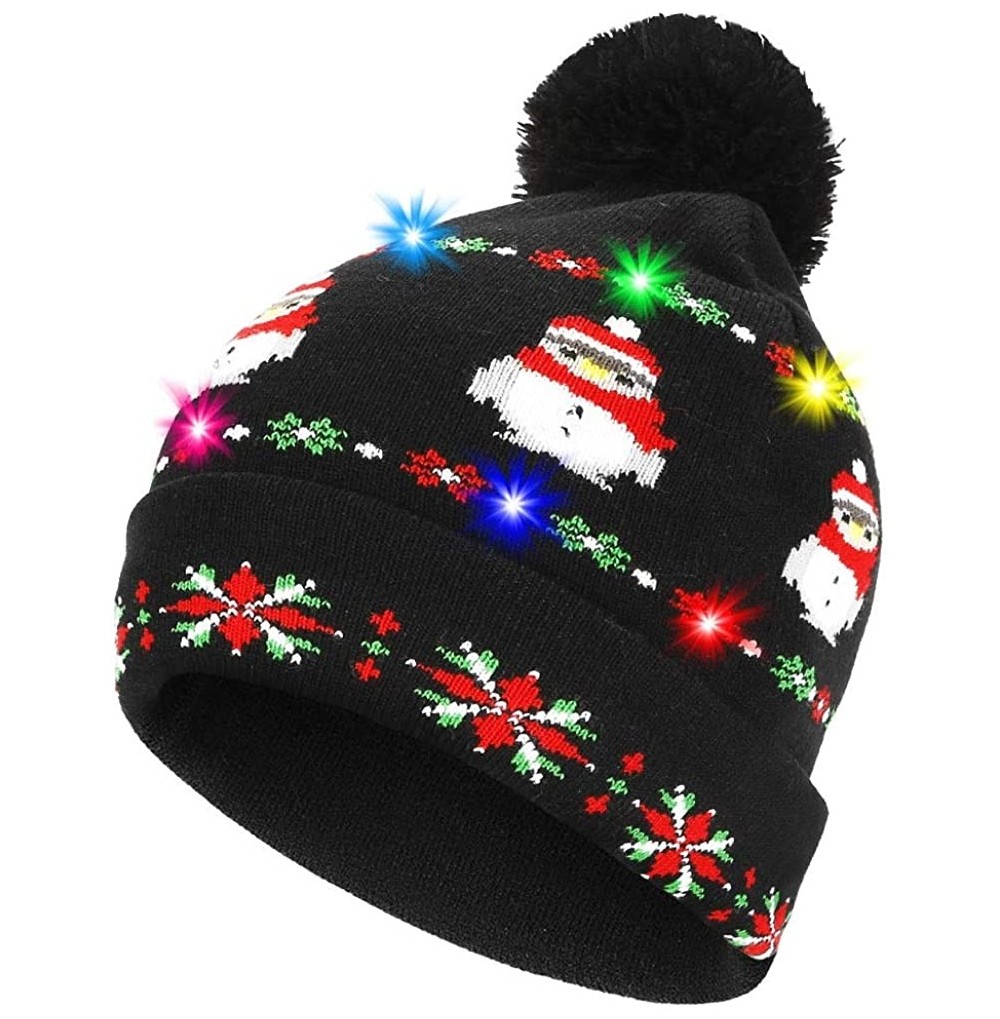 Skullies & Beanies LED Light Up Beanie Hat Christmas Cap for Women Children- Party- Bar - Multicolor-020 - CY18WKI42QK