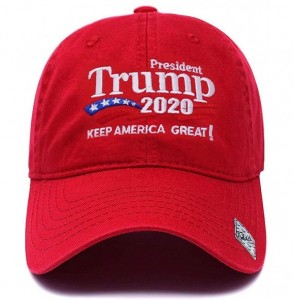 Baseball Caps Trump 2020 Keep America Great Campaign Embroidered US Hat Baseball Cotton Cap PC101 - Pc101 Red - CS19460OWUS