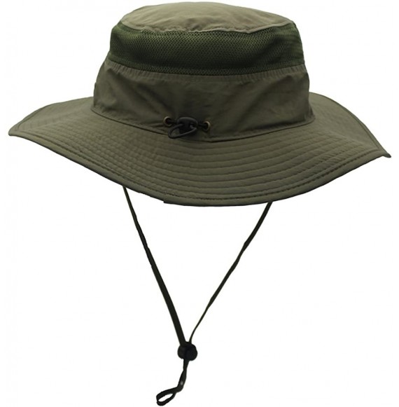 Sun Hats Wide Brim Sun Protection Bucket Hat Adjustable Outdoor Fishing - B09008-army Green - CQ19643AYI8