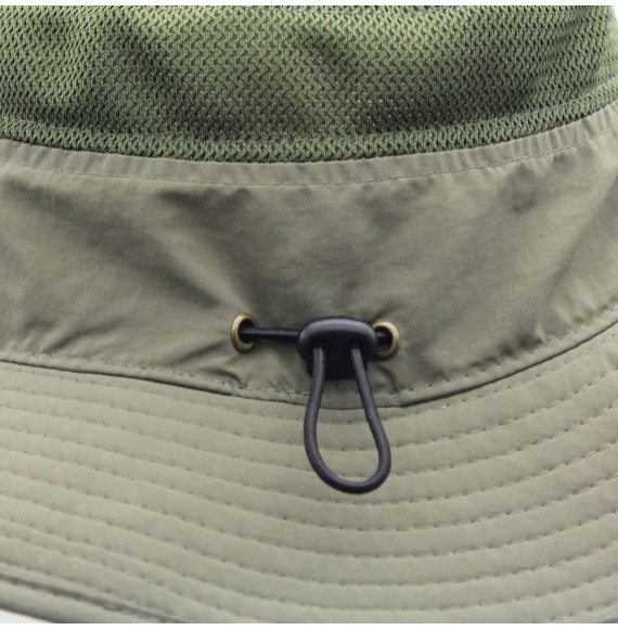 Sun Hats Wide Brim Sun Protection Bucket Hat Adjustable Outdoor Fishing - B09008-army Green - CQ19643AYI8
