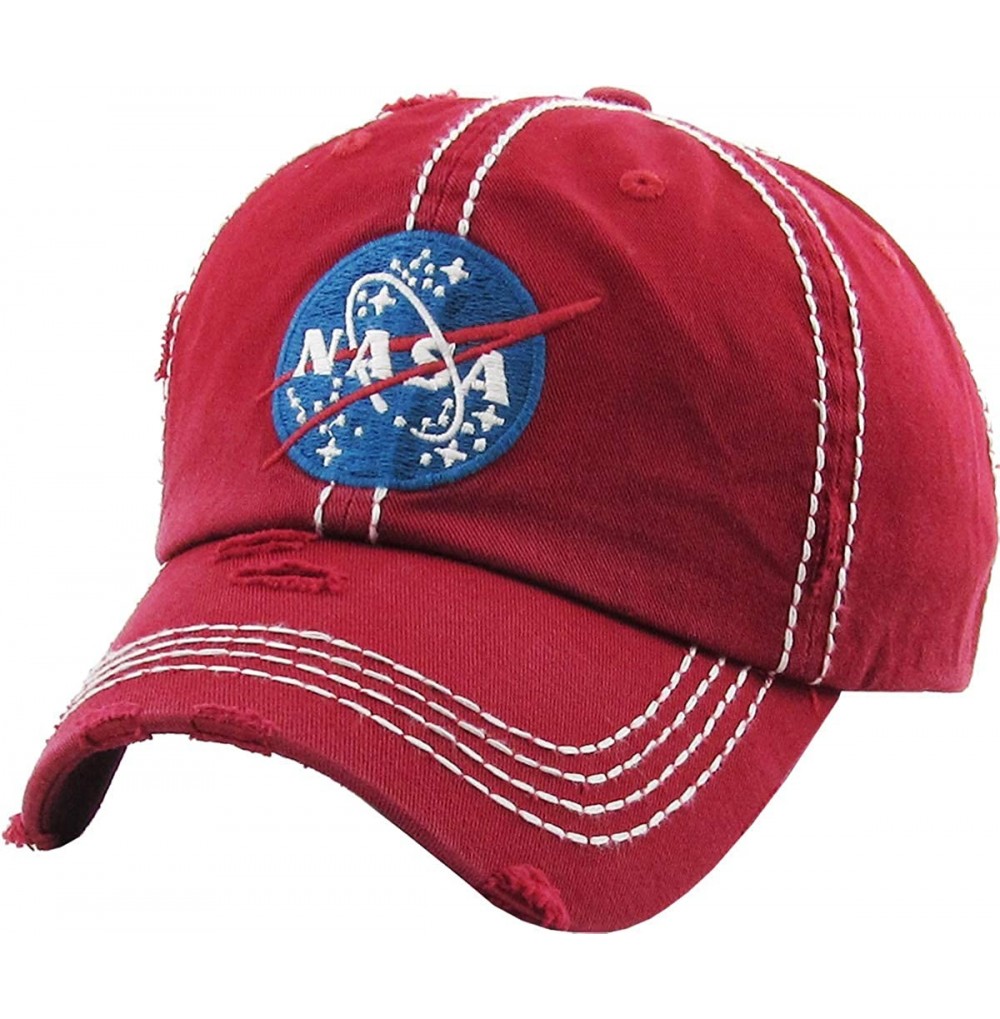 Baseball Caps Vintage NASA Insignia Dad Hat Collection Baseball Cap Polo Style Adjustable Worm - CA18QMMUKWK