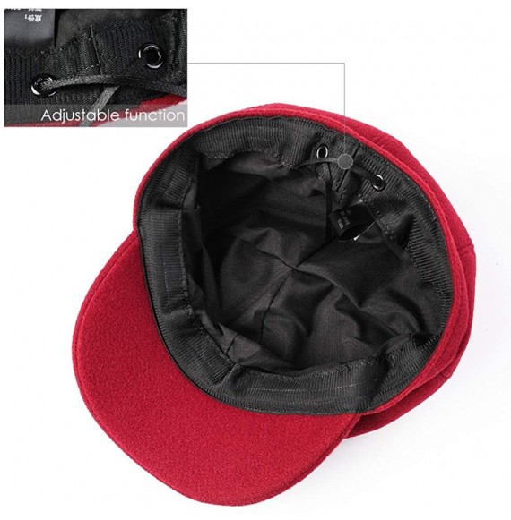 Berets Women Beret Newsboy Hat French Wool Cap Classic Autumn Spring Winter Hats - Red - CX18ARDZC0D